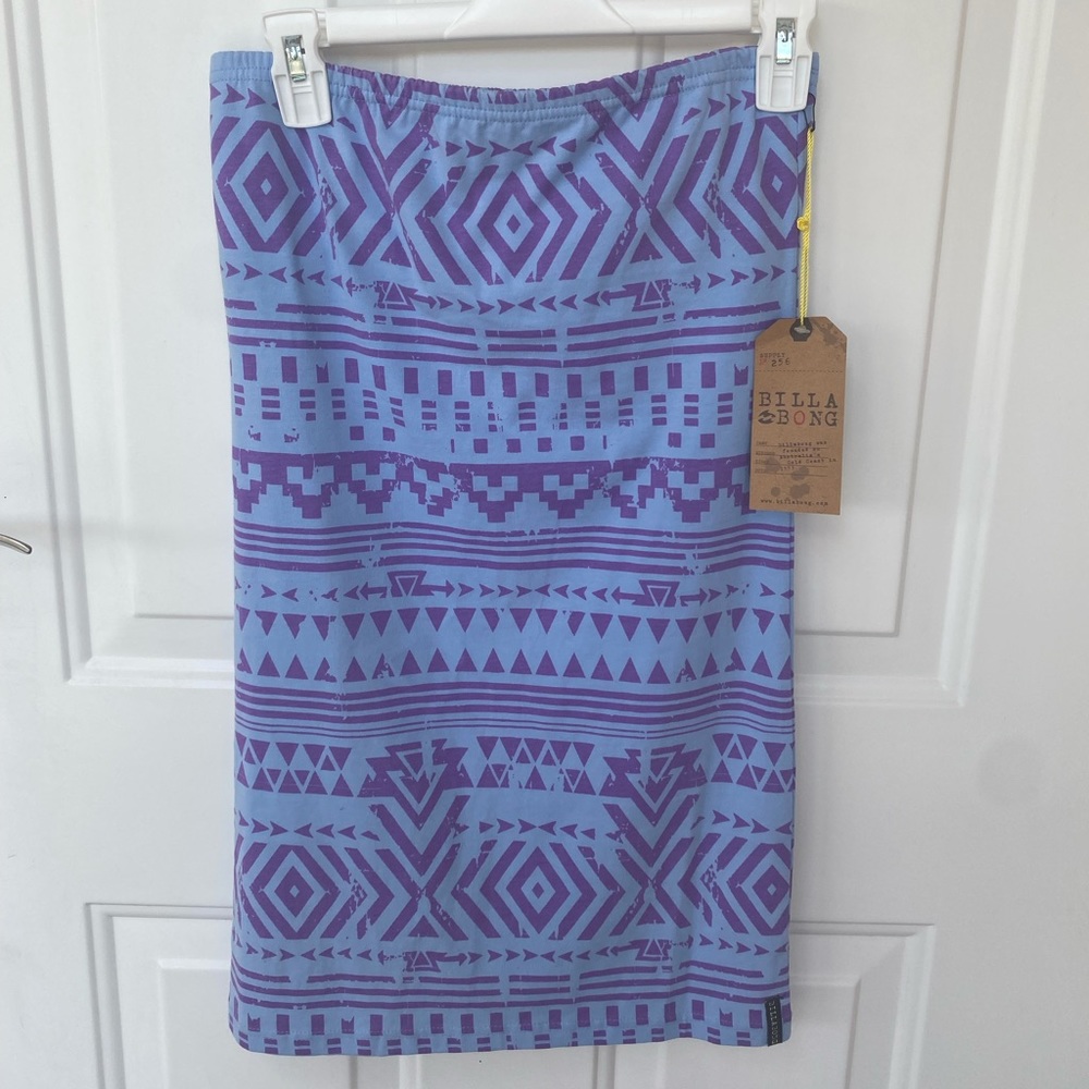 Billabong Blue Purple Tribal Print Maxi Skirt Mini Dress